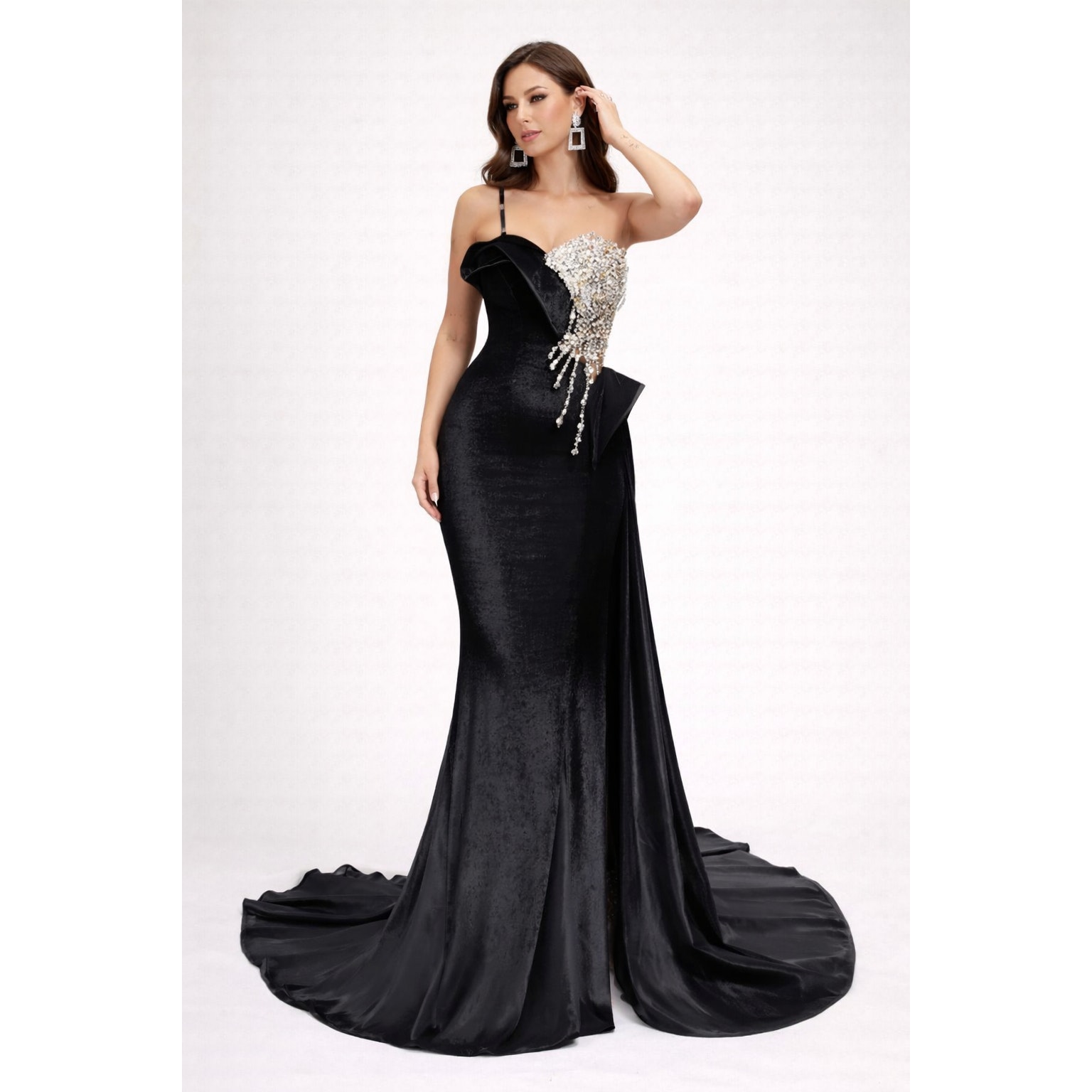 Portia & Scarlett Evening Gown Dress Women Size 0 Black Formal Glam Ps22626 Nwt